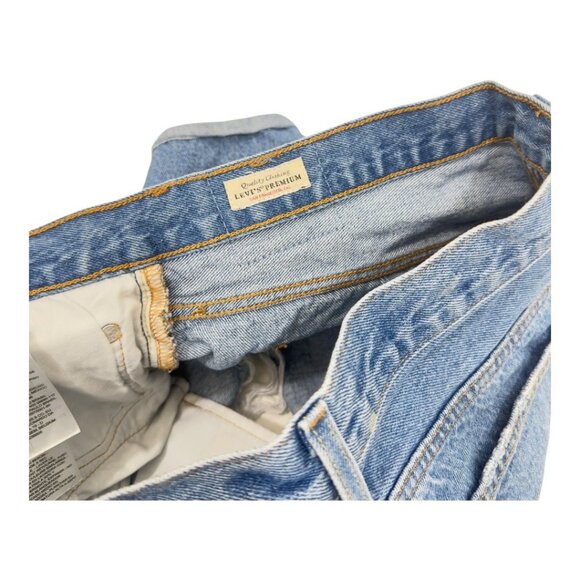 Levis Premium Women Distressed Button Fly High-Waisted Denim Short SZ W34 Cotton - Picture 3 of 12